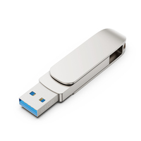 Clé USB WORTHSPARK en métal argenté 64 Go/128 Go/256 Go/512 Go avec ports USB Type-C et USB-A, garantie 3 ans