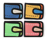 Dompet wanita model 2d logo kustom dompet desain pola kartun dompet wanita perempuan kanvas tahan aus untuk penggunaan sehari-hari