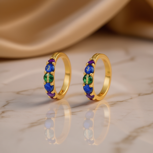Pendientes de Aro Klue, Oro Sólido de 18K, Engaste de Zafiro, Joyería Fina Clásica para Uso Diario para Mujer - Product Image 2