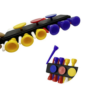 Упаковка из 1 экологичного пластикового держателя для гольф-тей с 12 отверстиями для тей, 3 маркерами для мячей, прочный аксессуар-брелок, 5,5x17,5 см, с возможностью нанесения логотипа - Product Image 4