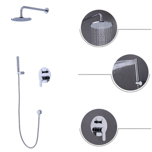 Grifo de Baño Comercial de Latón <span class=keywords><strong>S</strong></span>ólido con Barra Deslizante, Mezclador de Alta Presión, Sistema de Ducha Expuesto - Product Image 6