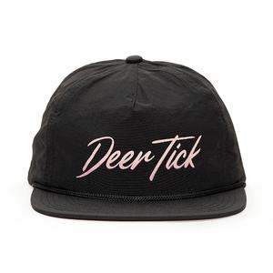 Casquettes Snapback noires non structurées personnalisées à 5 panneaux avec logo imprimé, casquettes en nylon - Product Image 2