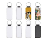 Porte-clés rectangulaire vierge en cuir PU pour sublimation, idéal pour l'impression de photos et logos par transfert thermique - Vente directe usine