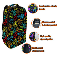 Sac à dos pour garçons imprimé Cool Gamer, sac pour ordinateur portable avec plusieurs poches, pour les voyages décontractés, sac à dos quotidien résistant à l'eau