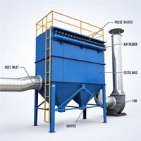 Collecteur de poussière industriel à jet pulsé haute efficacité, robuste, en acier au carbone, pour usine de ciment, type sac, avec nettoyage automatique