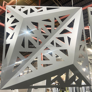 Panneau mural en alliage d'aluminium de style design industriel 3D, découpe laser 3D en métal pour la décoration architecturale - pour centres commerciaux et villas - Product Image 2