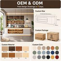 Comptoir de bar à café minimaliste blanc et bois avec éclairage d'ambiance LED, comptoir commercial pour café, boulangerie, personnalisation disponible