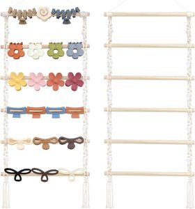 Organisateur mural en macramé pour pinces à cheveux, style bohème, pour femmes et filles, à suspendre sur une porte ou un placard - Product Image 1