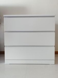 <span class=keywords><strong>Commode</strong></span> moderne à <span class=keywords><strong>3</strong></span> <span class=keywords><strong>tiroirs</strong></span> en bois MDF <span class=keywords><strong>blanc</strong></span> Style nordique pour chambre à coucher salon salle à manger ferme-pour maison hôtel - Product Image 3