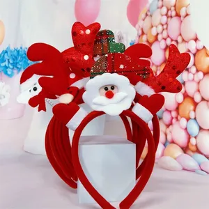 Bán buôn giáng sinh Headband Santa hat gạc Santa Claus Xmas hairband trẻ em dành cho người lớn giáng sinh bên giao dịch tóc phụ kiện