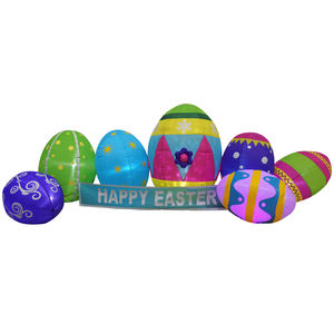 Decoraciones Inflables de Pascua para Exteriores, Resistentes al Agua IP44, con Luces LED de 8 Pies, Huevos Iluminados para el Hogar, Hotel, Jardín, Césped y Fiestas - Product Image 1