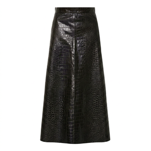 Fazmax Jupes plissées mini vintage respirantes en cuir véritable pour femme avec ceinture à pampilles en dentelle taille naturelle noir grande taille satin - Product Image 1