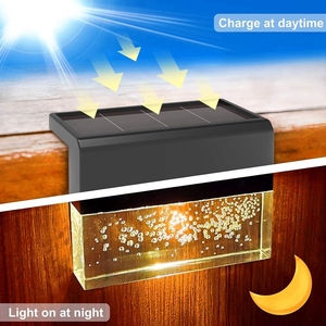 4 gói 2led không dây năng lượng mặt trời ánh sáng cầu thang cảnh quan ngoài trời Vườn ánh sáng sàn Đèn không thấm nước năng lượng mặt trời bước đèn cho Patio sân trang trí nội thất - Product Image 3
