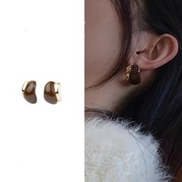 Boucles d'oreilles inspirées de sculptures, style rétro français, accessoires personnalisés en cuivre pour femmes