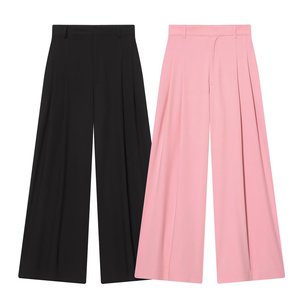 PB&ZA Femme 2026 Nouvelle Collection Printemps <span class=keywords><strong>Pantalon</strong></span> Décontracté Pliable Taille Haute Vintage avec Fermeture Éclair Femme - Product Image 1