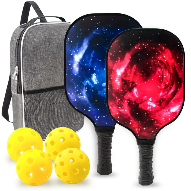 Pickleball Paddles Fibre de Verre Surface Pickle ball set avec 2 Pickle ball Rackets Pickle Ball Paddle Set pour Hommes Femmes