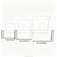 Weiße Netz-Gingham-Stern-Weihnachtsgeschenkbox, Batteriebetrieben, Wasserdicht IP44, Rasen- und Garten-Weihnachtsfest-Dekorationsstück