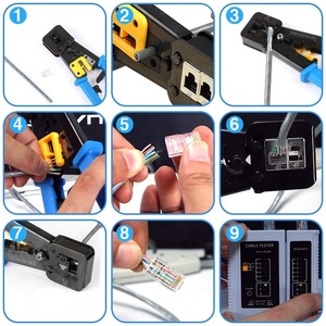 <span class=keywords><strong>Rj45</strong></span> обжимной инструмент комплект для CAT5/CAT6 Профессиональные Компьютерные maintenacnce LAN Кабельный тестер сети Набор инструментов для ремонта - Product Image 3