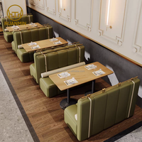 Canapé de stand en forme de U avec base en métal, mobilier de restaurant tendance et durable, coussin de siège en cuir, mobilier de salle à manger pour plusieurs personnes