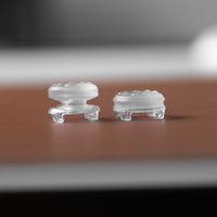 Manchettes de pouce en silicone transparent EDITION Performance FPS pour manette PS5 PS4, capuchons de joystick à texture diamantée pour un gain de hauteur