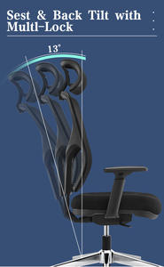 Silla de Oficina Ergonómica de Malla con Respaldo Alto y Soporte Lumbar Ajustable, Giratoria, para Computadora, Hogar y Oficina - Product Image 3