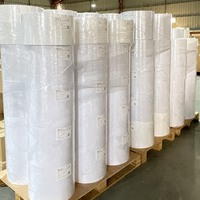 Rouleaux géants de papier thermique semi-brillant blanc mat 80 g/m² pour transfert thermique, rouleaux géants d'étiquettes autocollantes prédécoupées