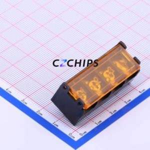 HB9500M-9.5-4P Barrier Terminal Block Through hole Component (THT),P=9.5mm Connector With Cover Plate 9.5mm 1x4P Straight Pin - Product Image 1