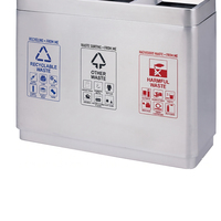 Poubelles commerciales à 3 compartiments 90L en acier inoxydable, station de recyclage, poubelle recyclable pour extérieur