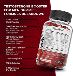Private Label OEM Man Bodybuilding Testosterone <span class=keywords><strong>Booster</strong></span> gommoso radice di Maca in polvere Gummies Testosterone <span class=keywords><strong>Booster</strong></span> per gli uomini - Product Image 3