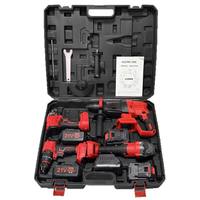 Ensemble d'outils électriques sans fil 21V 4 pièces : perceuse, meuleuse d'angle, marteau perforateur, clé à chocs, kit combiné au lithium