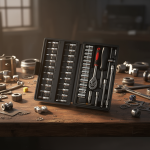 Ensemble d'outils Myrva, clé à cliquet 1/4 pouce, tournevis, kit d'entretien domestique, étui rigide 24x13,5x4 cm - Product Image 2