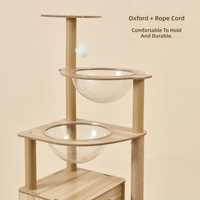 Arbre à chat intégré avec lit, griffoir et plateforme d'escalade – Conception peu encombrante en matériaux non boisés, style épuré pour balcon (Carton)