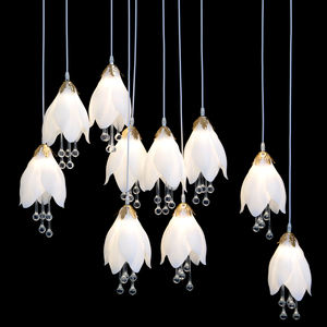 LT250022 Guirlande lumineuse à 10 têtes <span class=keywords><strong>magnolia</strong></span> pour plafond suspendu en acrylique en forme de fleur Guirlande lumineuse à LED pour événement, mariage, fête, décoration - Product Image 5