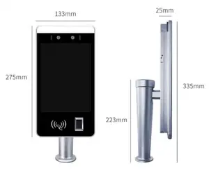 Dispositivo de reconocimiento facial de 8 pulgadas con sensor táctil, lector de tarjetas Rfid y huella dactilar