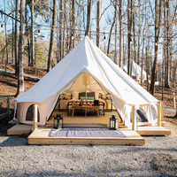 Carpa de Lona Espaciosa Tipo Campana con Orificio para Estufa, Yurta de Lujo para Acampar, Impermeable y Transpirable para Todo Tipo de Clima