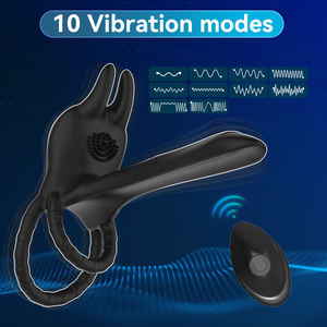 Drahtlose Fernbedienung G-Punkt Vibrator <span class=keywords><strong>Ring</strong></span> für Männer Elektrische Erotik zubehör Cockring für Männer Mastur batoren Vibratoren Sexspielzeug - Product Image 2