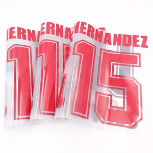 Bán buôn bóng đá Jerseys chữ in Plastisol thiế<span class=keywords><strong>t</strong></span> kế nhãn dán logo Báo Chí nhiệ<span class=keywords><strong>t</strong></span> chuyển số cho thể thao mặc <span class=keywords><strong>t</strong></span> Áo sơ mi - Product Image 1