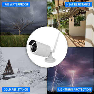 Kit fotocamera Wireless 8 pz Bullet CCTV con 3MP 8 canali NVR facile installazione da esterno rete IP <span class=keywords><strong>Set</strong></span> All-in-One con Monitor - Product Image 5