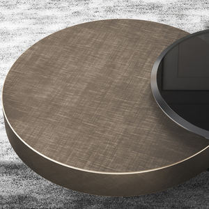 Juego de mesa de centro de vidrio templado redondo de <span class=keywords><strong>Metal</strong></span> contemporáneo, muebles para el hogar, mesa central de sala de estar de lujo moderna - Product Image 5