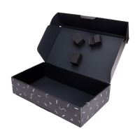 Boîte en papier noir personnalisée, impression géométrique minimaliste blanche, écologique, recyclable, pliable, emballage cadeau en carton ondulé