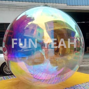 Decoración de exposición personalizada agua flotante luz reflectante esfera espejo globos discoteca inflable Arco Iris Color espejo bola - Product Image 6