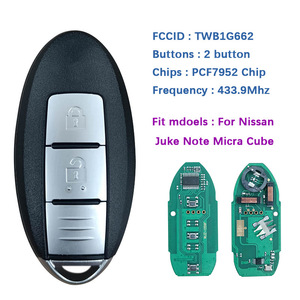 Telecomando a 2 pulsanti con chiave Keyless per Nissan Micra/Juke/Leaf/Note E12 TIIDA 434mhz PCF7952 ID46 Chip FCC CWTWB1U825 TWB1G662 - Product Image 2