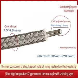 Sợi gốm 1000 độ lò cảm biến nhiệt độ cao XS-K-20 đo nhiệt độ cao dây k loại cặp nhiệt điện - Product Image 3