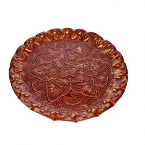 Assiette Thali en aluminium écologique avec un design traditionnel en relief, forme ronde, ensemble de vaisselle - Product Image 1