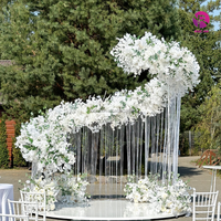 Support de toile de fond en métal incurvé en spirale en forme de S, rideau de perles décoratif, arche de mariage, scène de mariage, fleur pour événement, fête