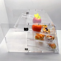 Vitrine de pâtisserie en acrylique à 3 couches avec porte arrière, présentoir de comptoir en cristal pour gâteaux pâtisserie Donuts