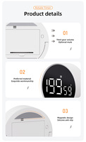 Minuteur de cuisine numérique magnétique avec affichage LED grand format, fonction compte à rebours et compte à rebours positif, alimenté par piles, écologique, volume réglable, facile à utiliser