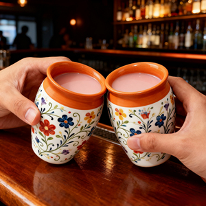 Taza Cantarito de Barro Hecha a Mano de 12oz/16oz para Bebidas Frías y Calientes, Tazas de Barro Mexicanas para Margarita, Vino, Jugo - Product Image 2