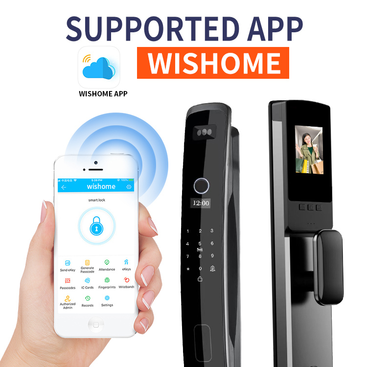 Factory Price 3D Face Recognition Biometric Fingerprint Smart Door Lock Wishome Wifi Digital Locks · image 6