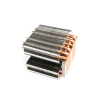 Dissipateur thermique double à ailettes en aluminium avec 10 caloducs, dissipateur thermique à ailettes empilées pour processeur d'ordinateur